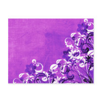 flower, flowers, floral, flora, garden, nature, grunge, urban, gift, gifts, art, design, purple, postcard, postcards, rsvp, rsvp card, save the date, wedding, congratulations, thank you, thank you card, blank, customizable, customize, pretty, Postcard with custom graphic design