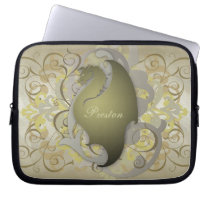 Urban Gold Fantasy Scroll Dragon Laptop Sleeve