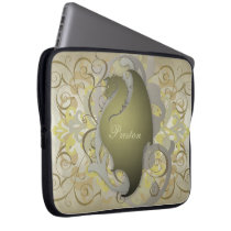 Urban Gold Fantasy Scroll Dragon Laptop Sleeve