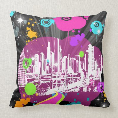 urban graffiti cityscape city scene throw pillows Mojo_throwpillow urban graffiti cityscape city scene throw pillows Mojo_throwpillow