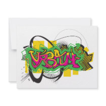 urban graffiti design custom invitation
