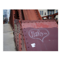 Urban graffiti thank you postcard postcards
