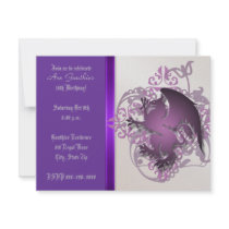 Urban Grape Fantasy Griffin Birthday Party Invite