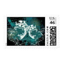 Urban Green Skull Postage Design stamps