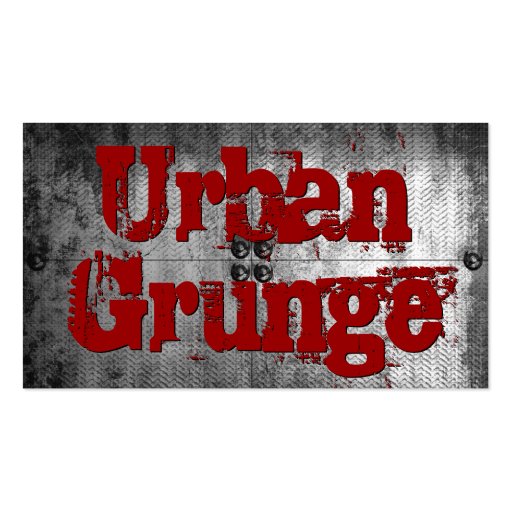 Urban Grunge Metal Look Business Cards (front side)