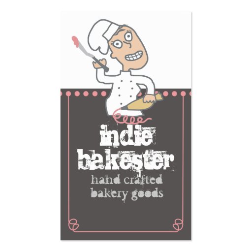 urban indie comic pastry chef baking frosting b... business cards (front side)