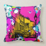 urban paint graffiti cityscape city scene throw pillows