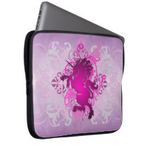 Urban Pink Fantasy Scroll Unicorn Laptop Sleeve