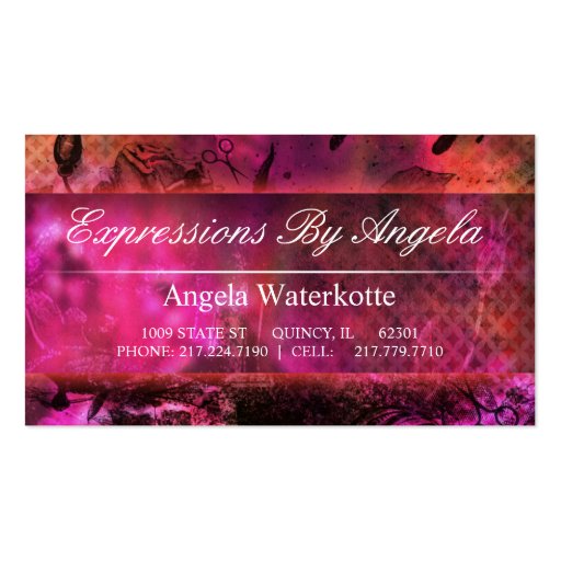 Urban Pink Floral Salon Appointment Card Business Card Templates (front side)