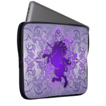 Urban Purple Fantasy Scroll Unicorn Laptop Sleeve