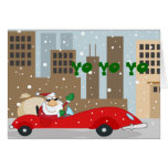 Urban Santa in Sleek Car Greeting Card