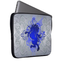 Urban Silver Fantasy Scroll Unicorn Laptop Sleeve