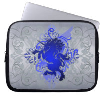 Urban Silver Fantasy Scroll Unicorn Laptop Sleeve