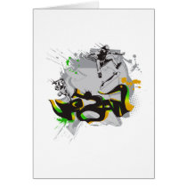 urban skateboard graffiti greeting cards