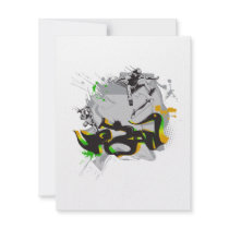 urban skateboard graffiti custom invitations