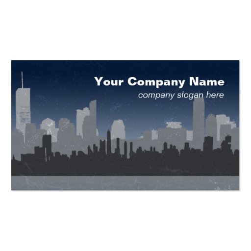 Urban Sprawl distressed Business cards (blue) (front side)