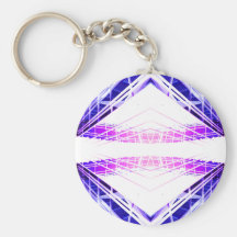 Urban Structurization 1 - Purple Blue Futurism Keychain