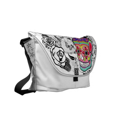 Urban Sugar Skull Dia De Los Muertes Bag rickshaw_messengerbag