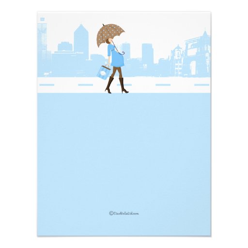 Urban Tickled Blue Baby Shower Invitation