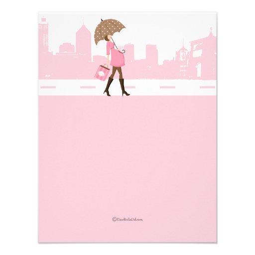 Urban Tickled Pink Baby Shower Invitation