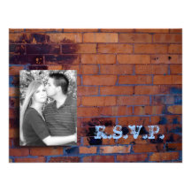 Urban Wedding RSVP card Custom Announcements