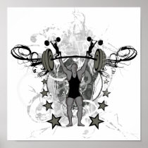 Urban Weightlifter Illustration posters