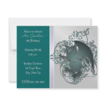 Urban White Fantasy Griffin Birthday Party Invite