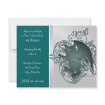 Urban White Fantasy Griffin Birthday Party Invite