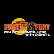 Urgent Fury Logo with Globe embroidered shirts