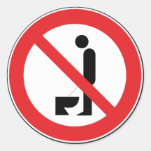 Urinating while standing is forbidden Sticker