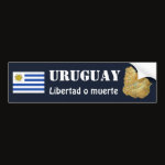 Uruguay Flag Map Text Bumper Sticker