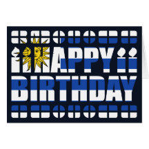 Uruguay Flag Birthday Card