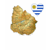 Uruguay Flag Heart and Map T-Shirt by FlagAndMap Uruguay Flag Heart and Map T-Shirt