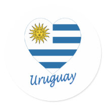 Uruguay Flag Heart stickers