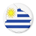 Uruguay flag map magnets