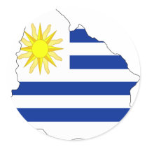 Uruguay flag map stickers