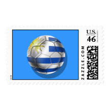 Uruguay soccer ball futbol flag Charruas gifts Postage Stamp