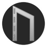 Uruz Rune grey Round Sticker