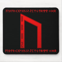 Uruz Rune red Mouse Pads