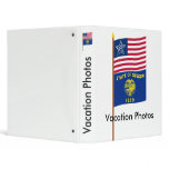 US 33-star flag on pole with Oregon Binder