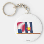 US 38-star flag on pole with Colorado Key Chains