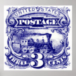 US 3 cent Locomotive Postage Stamp of 1869 Posters