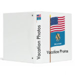US 46-star flag on pole with Oklahoma 3 Ring Binder