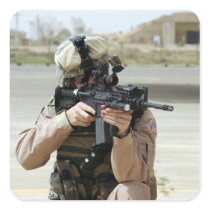US Air Force Airman conducts security Stickers