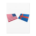 US & Aland Islands Flags Post Card
