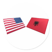 US & Albania Flags stickers by Vexillophile US & Albania Flags stickers