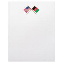 US and Afghanistan Crossed Flags Letterhead Template