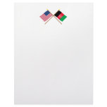 US and Afghanistan Crossed Flags Letterhead Template