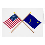 US and Alaska Crossed Flags Greeting Card