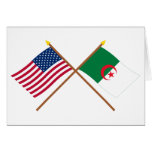 US and Algeria Crossed Flags Card
